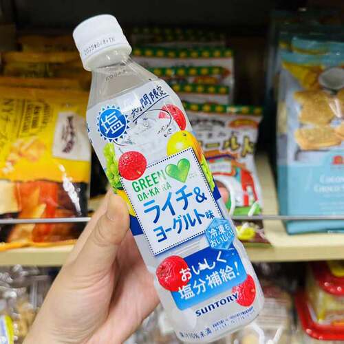 日本期间限定Suntory三得利荔枝酸奶盐分补给饮料乳酸菌饮品490ml