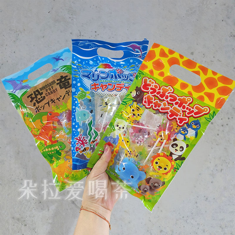 日本进口浪速制果棒棒糖儿童水果味海洋生物动物早造型糖果