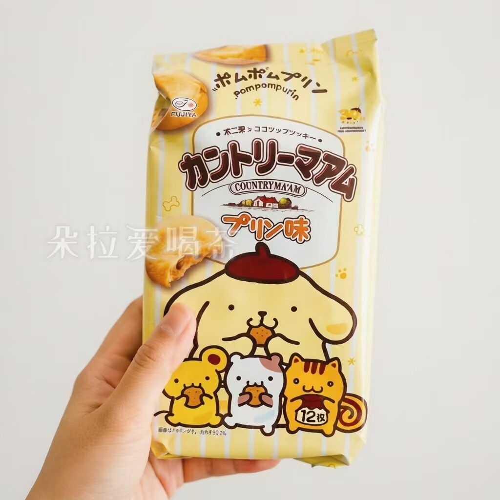 日本进口不二家 乡村曲奇布丁味软曲奇饼干 休闲零食