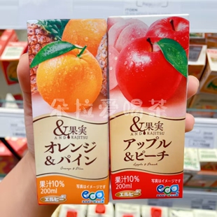 日本进口艾尔比Elbee饮料橙子菠萝味苹果白桃味饮料200ml