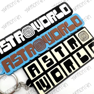 现货Travis Scott同款AstroWorld硅胶钥匙扣Cactus Jack包包挂件