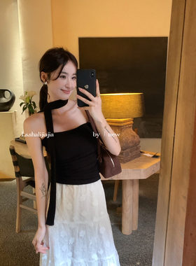 【LS】抹胸纯欲小女人修身显瘦百搭背心(配飘带)  60755#