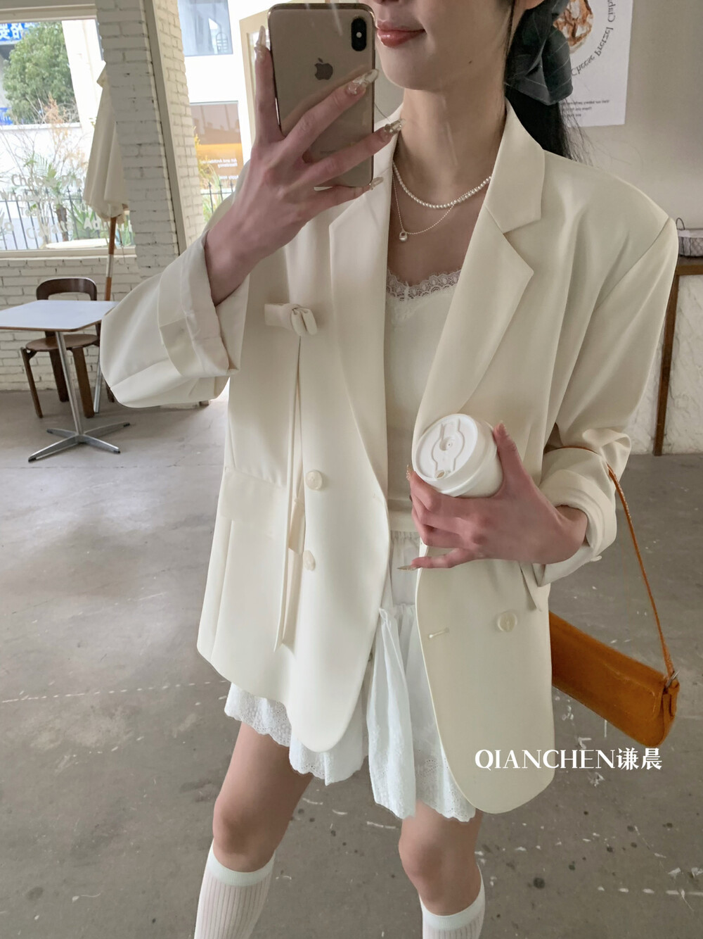 【MISS ZI】韩系百搭简约高级气质蝴蝶结百搭外套西装  Q852#