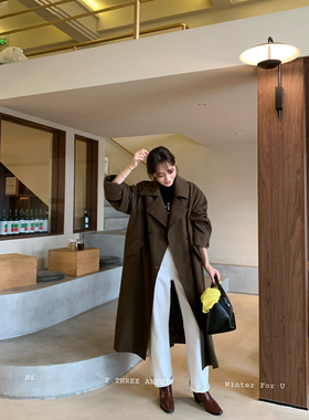 【F.THREE三姐妹】极简风夹棉气质收腰风衣(配腰带)  15967#