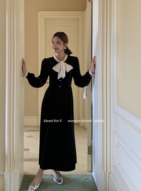 【ABOUT FOR U】韩系气质丝绒连衣裙  82222#