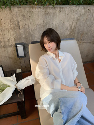 【IMISS】韩系简约百搭宽松休闲衬衫R70921#