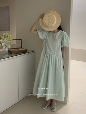 【MOOTEA】清新简约圆领连衣裙  25085#