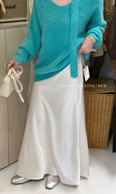 【SASA家】韩系垂感高腰显瘦百搭加厚A字半身裙  YS1-4011#