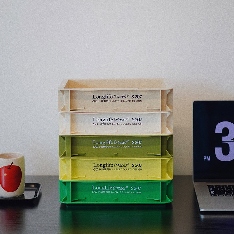 longlife工业风桌面收纳箱可叠加户外露营迷你收纳盒杂物整理篮筐