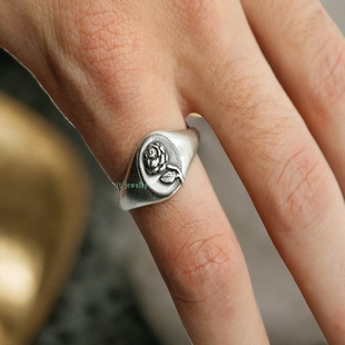 尾戒男女款银戒指花型立体浮雕手感雕琢自然流淌感觉原创新品简约