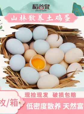 稻谷泉 土鸡蛋 柴鸡蛋 笨鸡蛋 天然富硒 山林散养 绿色认证 40枚