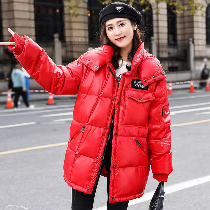 2025冬装新款女装韩版时尚潮牌连帽加厚款90白鸭绒女士外套羽绒服