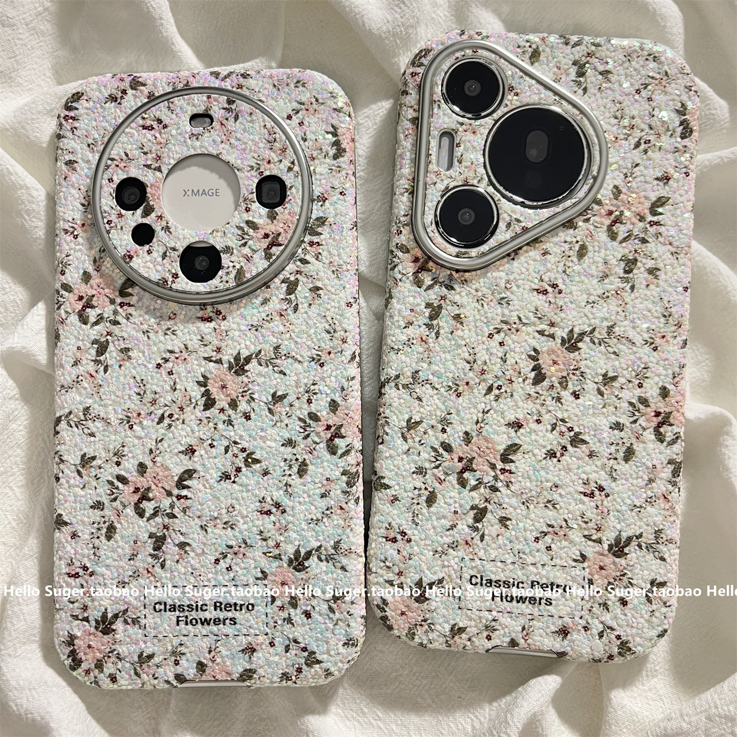 韩系奢华气质闪粉满屏梨花适用华为mate70pro+手机壳pur