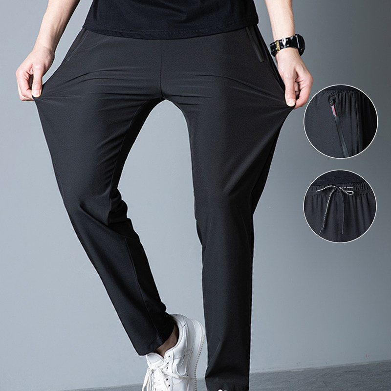 trousers man spring and autumn Trend Easy Straight Quick drying motion Nine points Elastic force Sports pants leisure time trousersin the Men's clothing, Casual pants  category - from Buy2taobao.com to provide professional Taobao agent buy service