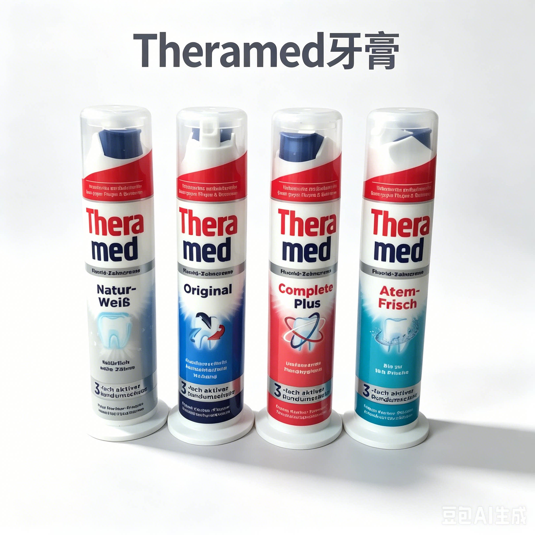德国进口Theramed汉高立按压式牙膏清新100ML