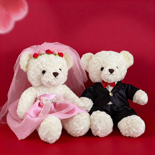 薇妮婚品新款压床娃娃一对结婚金童玉女玩偶公仔抱枕新婚陪嫁可爱