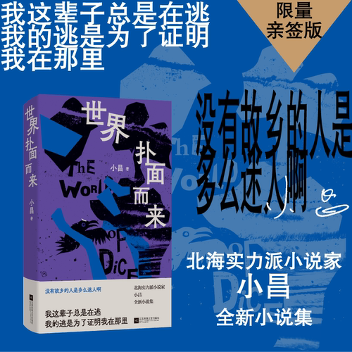 世界扑面而来 新青年书系  北海实力派小说家 小昌 全新小说集 我这辈子总是在逃，我的逃是为了证明我在那里 小说集