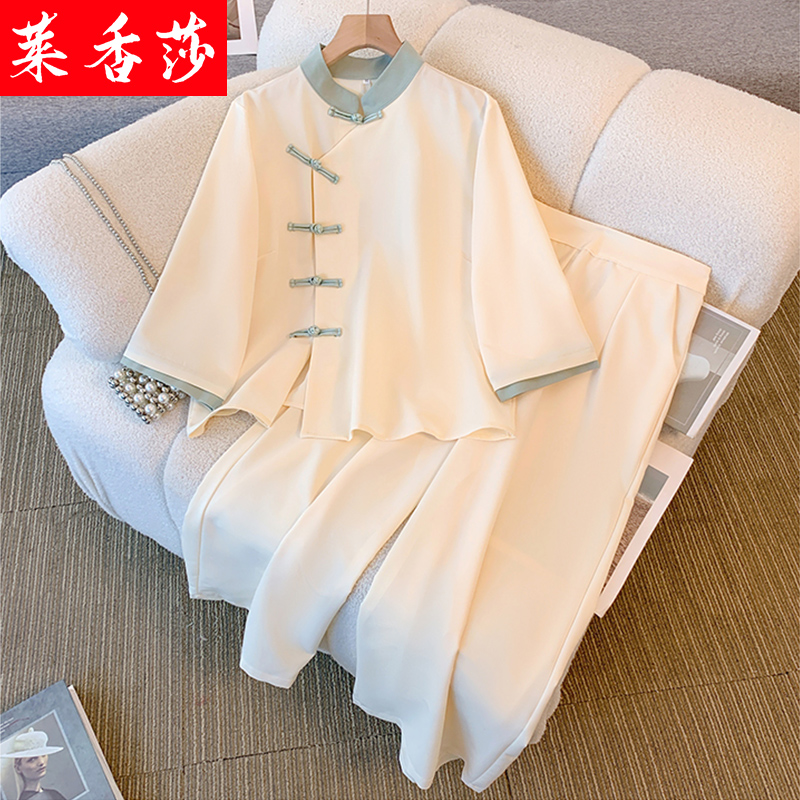 中国风大码唐装改良旗袍上衣中式套装女民国禅意茶服复古盘扣衬衫