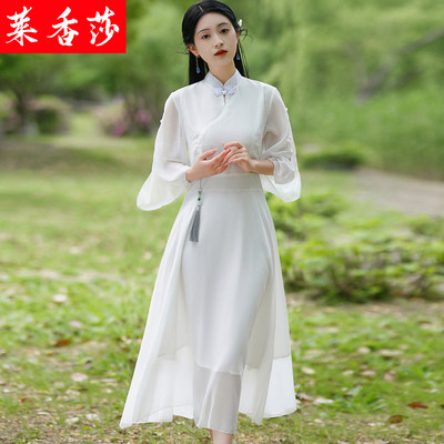 茶艺师日常汉服年轻雪纺连衣裙女