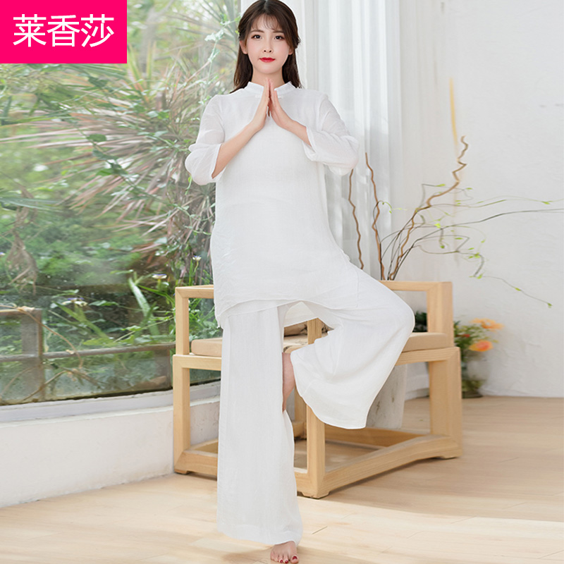 居士服装中式唐装套装复古棉麻茶服瑜伽服汉服夏装中国风禅意女装