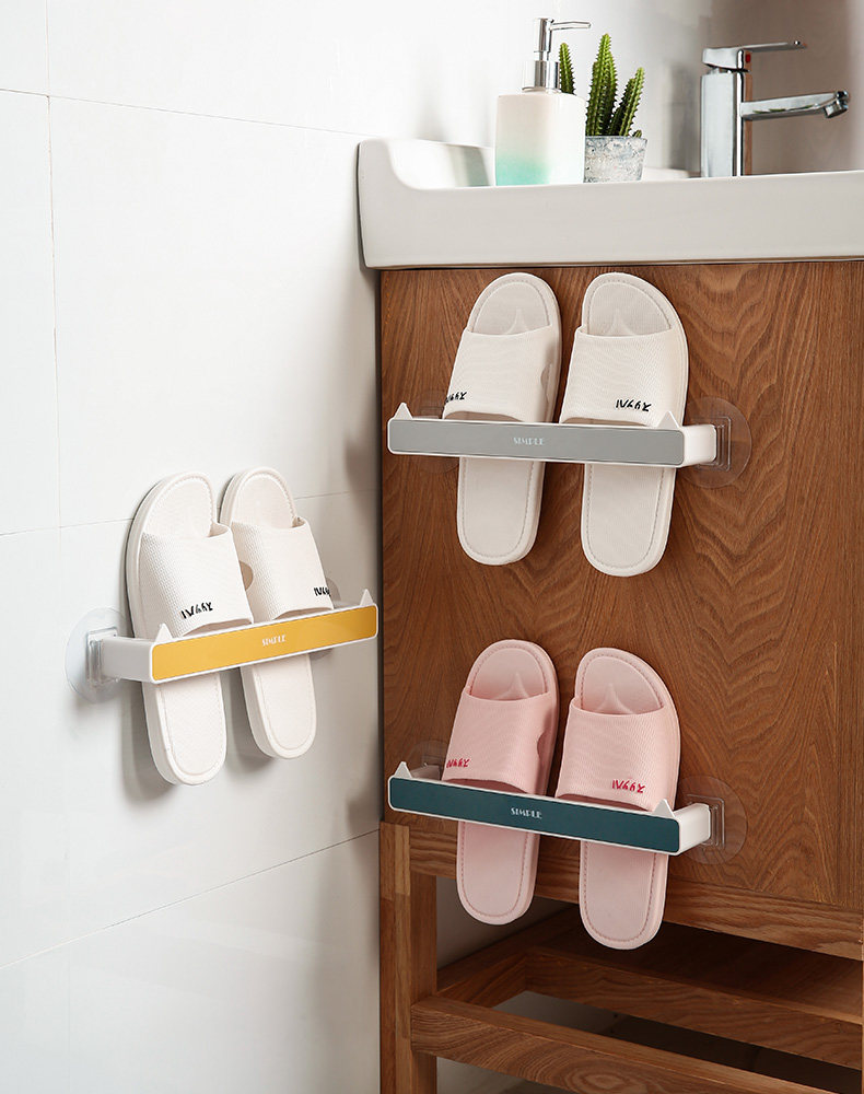 浴室拖鞋架壁挂鞋免打孔卫生间厕所收纳架子神器墙壁挂式门上防水