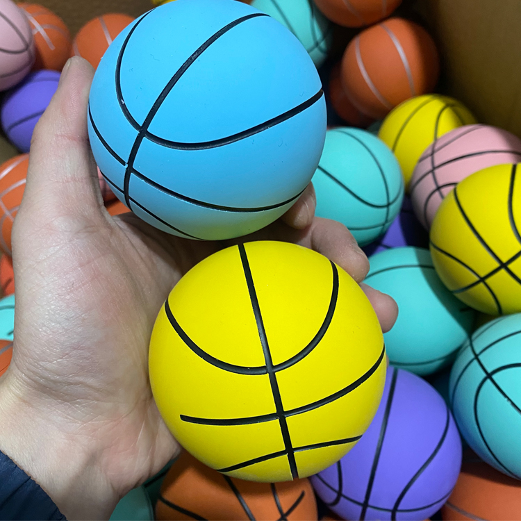 7.5cm橡胶空心免充气超高弹力球宝贝儿童软软手捏球粉色可爱玩具