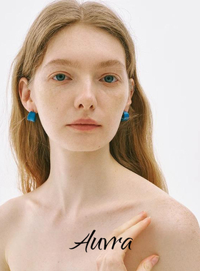 Auvra绯红即蓝 彩色珐琅复古风耳环轻小众设计耳饰高级感气质耳环