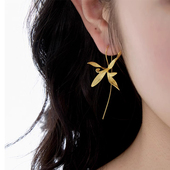 Auvra空谷幽兰 新中式 金色气质耳饰文艺小众国风兰花耳环耳饰女
