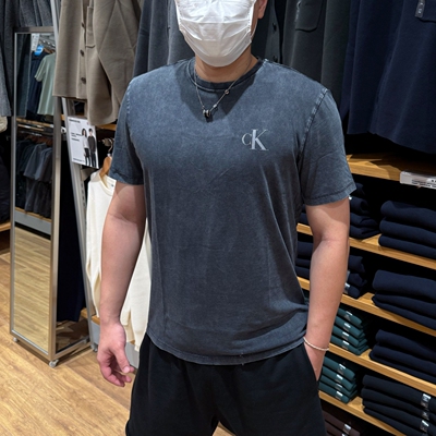CK男士水洗做旧纯棉圆领短袖T恤