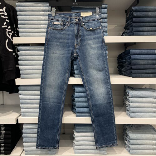 CK男士秋冬深蓝色水洗牛仔裤SLIM