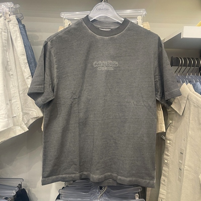 CK水洗做旧刺绣LOGO宽松短袖T恤