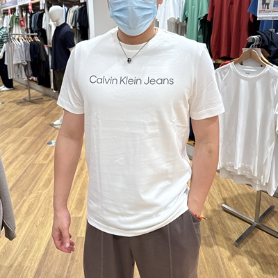 CK男士百搭LOGO印花纯棉短袖T恤