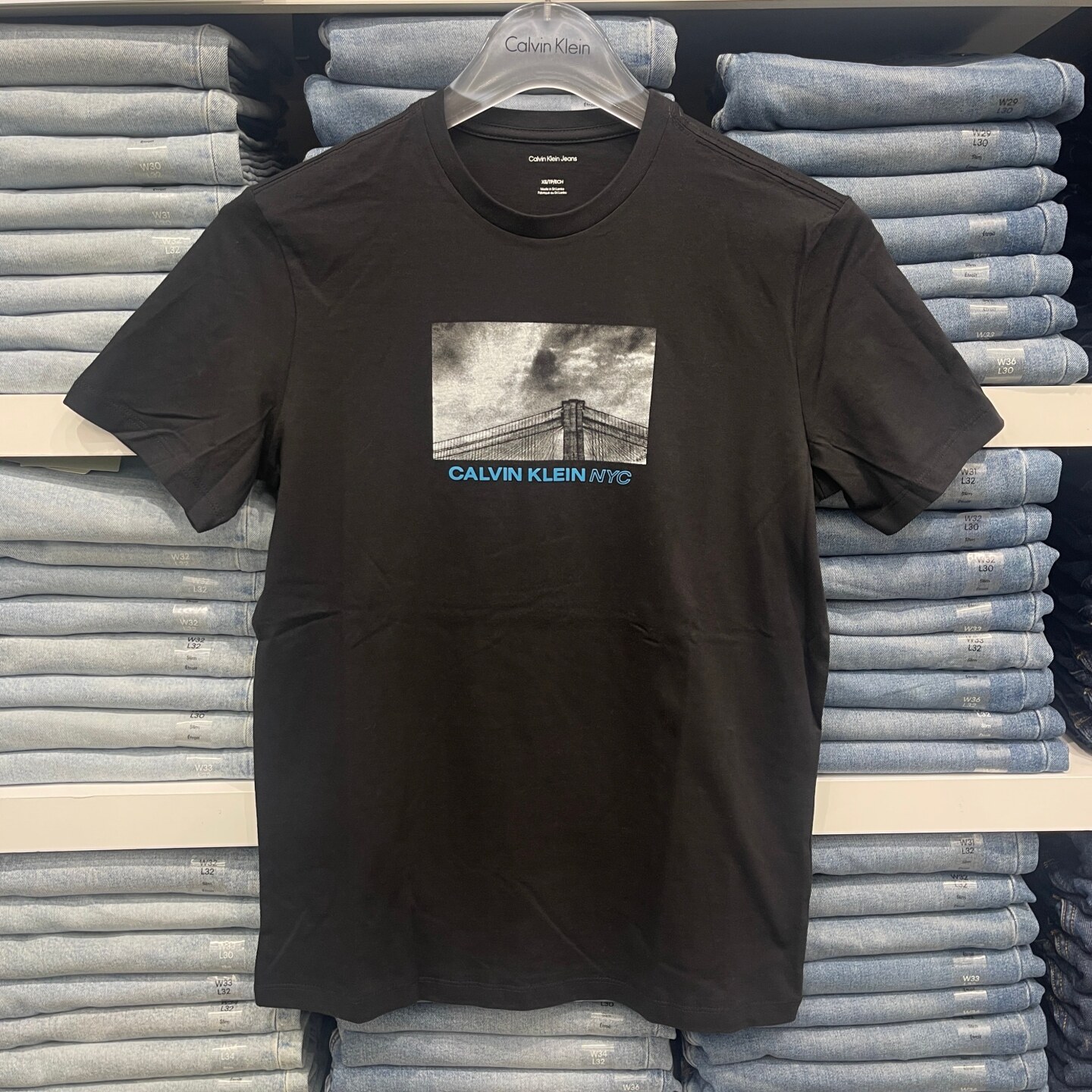 26夏季新款Calvin Klein CK男士休闲纯棉立体LOGO印花圆领短袖T恤