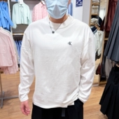 新款 T恤打底衫 Calvin 26春季 百搭纯色纯棉圆领长袖 Klein 男士