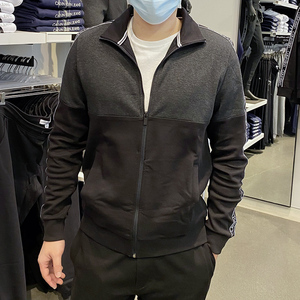 Calvin Klein/CK 男士潮流宽松撞色立领串标卫衣开衫拉链运动外套