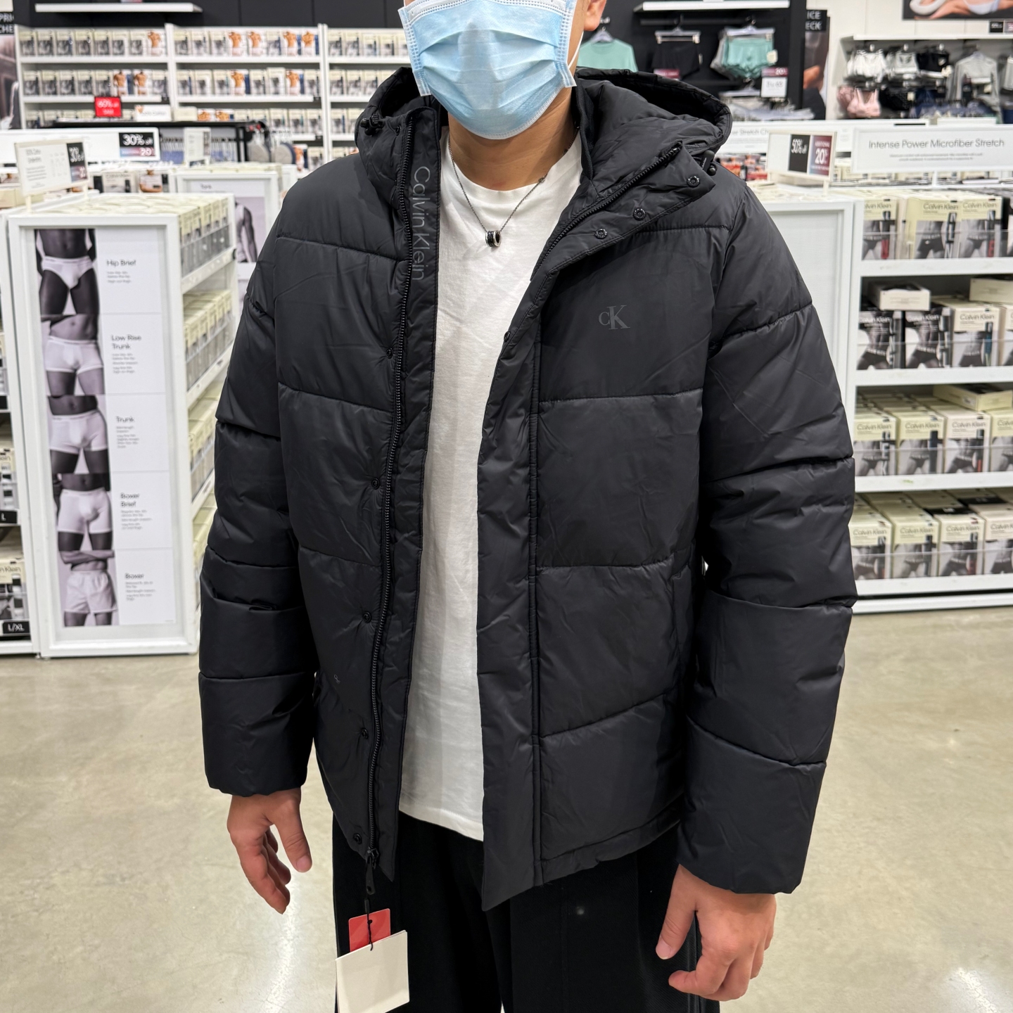 CK加厚保暖防风连帽棉衣棉服外套