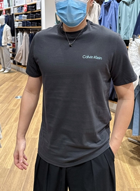 26夏季CK Calvin Klein男士休闲时尚LOGO印花纯棉透气圆领短袖T恤