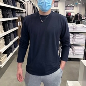 Calvin Klein 男士 春秋纯色运动休闲速干弹力透气圆领长袖 T恤