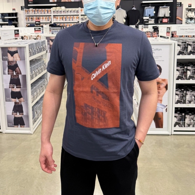 CK夏季字母LOGO印花圆领短袖T恤