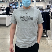 休闲水洗圆领城市印花纯棉透气短袖 T恤 男士 夏季 Calvin Klein