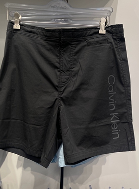 2025夏季新款Calvin Klein/CK 男士抽绳系带LOGO印花弹力速干短裤