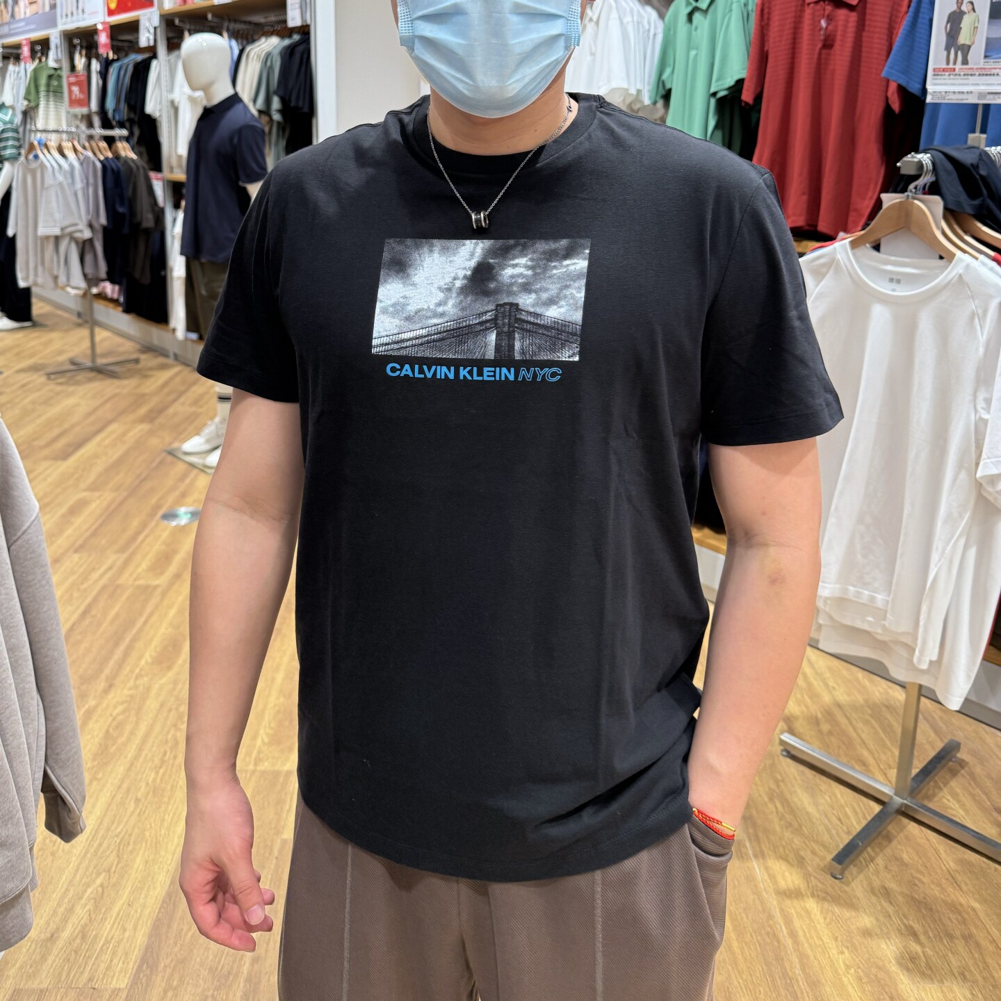 26夏季新款Calvin Klein CK男士休闲纯棉立体LOGO印花圆领短袖T恤