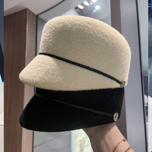 毛呢复古优雅显脸小贝雷帽女冬季