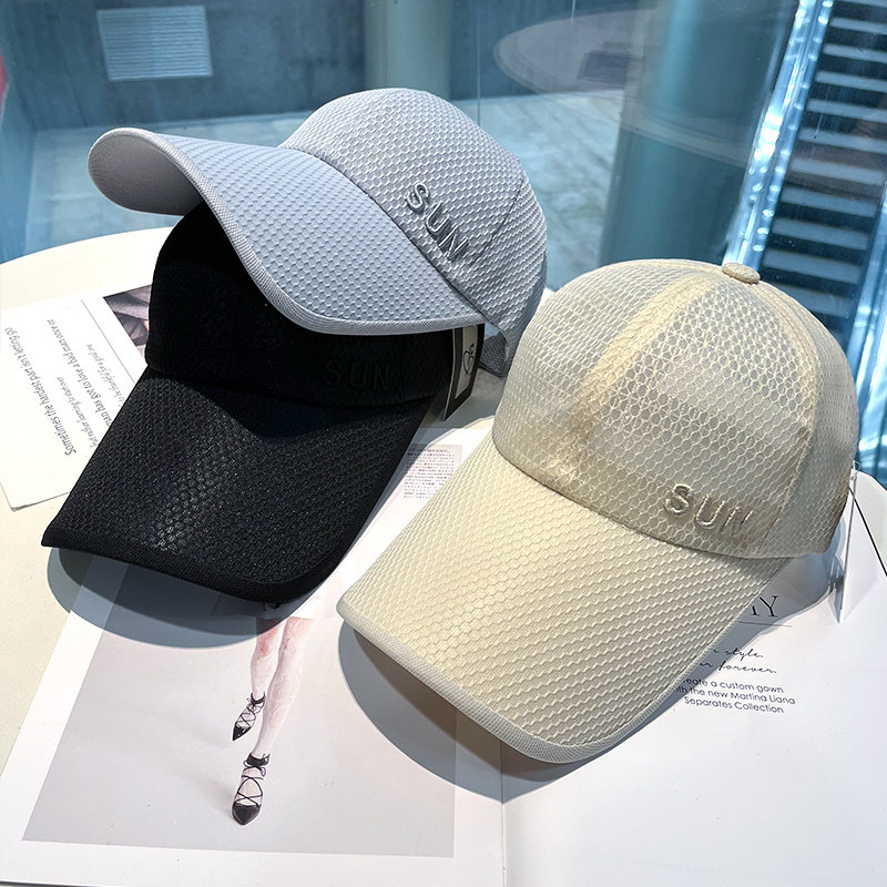 户外钓鱼鸭舌帽男夏休闲加长帽檐防晒棒球帽夏季薄款遮阳帽子女潮