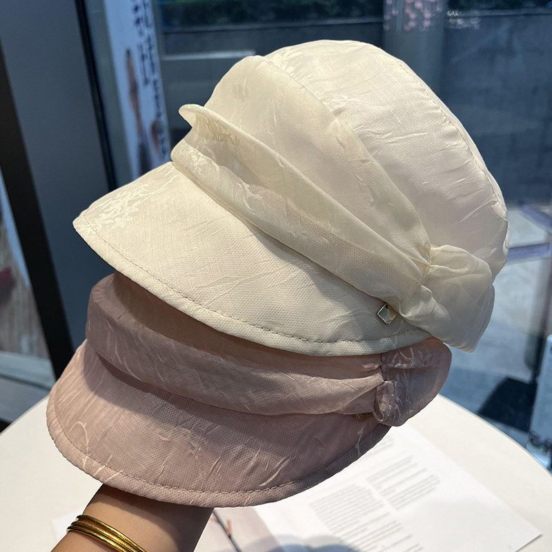 2026新款欧根纱鸭舌帽子女轻薄优雅夏季遮阳帽户外出游防晒贝雷帽