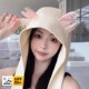 2026新款 防晒遮阳帽 一帽两用当包包可爱小鹿角绑带渔夫帽女春夏季