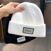 保暖冷帽女 白色针织帽秋冬季 韩版 帽子冬女毛线帽子女冬潮百搭爆款