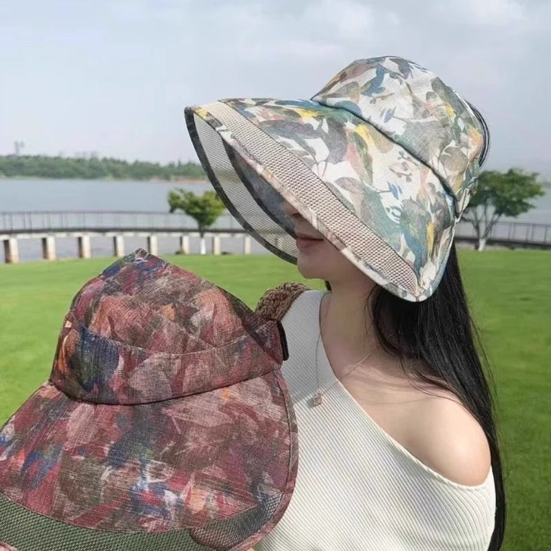 2025新款透气印花渔夫帽子女夏季防紫外线大帽檐遮阳帽防晒太阳帽,服饰配件/皮带/帽子/围巾,帽子,淘宝优惠券,粉丝福利购,淘宝优惠卷