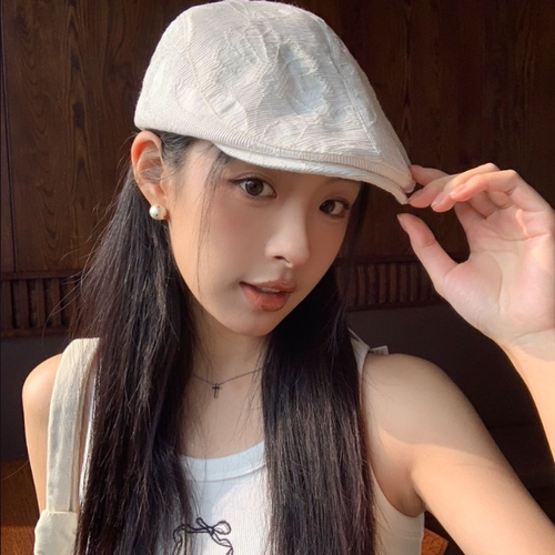 2026新款复古提花刺绣鸭舌帽子女
