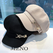 鸭舌帽黑色贝雷帽韩版 春秋季 女士八角帽时尚 潮流防晒报童帽子女夏